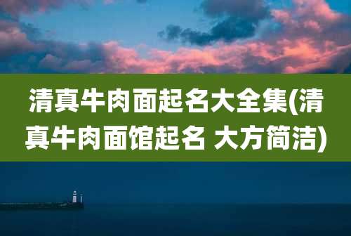 清真牛肉面起名大全集(清真牛肉面馆起名 大方简洁)