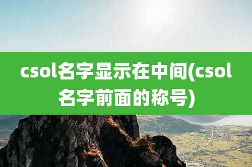 csol名字显示在中间(csol名字前面的称号)