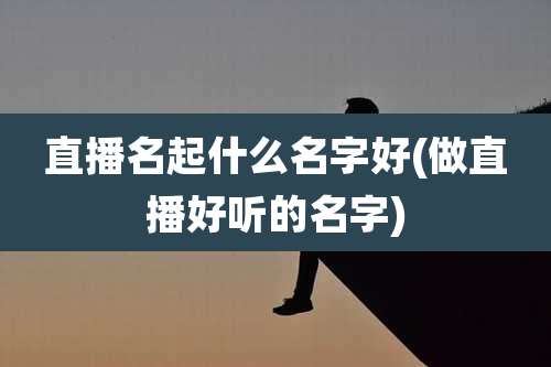 直播名起什么名字好(做直播好听的名字)