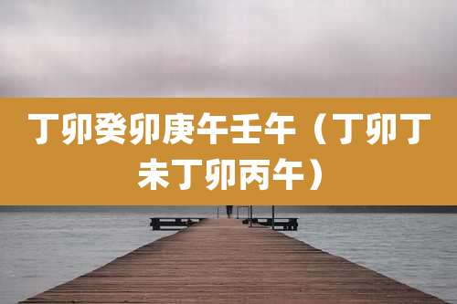 丁卯癸卯庚午壬午(丁卯丁未丁卯丙午)