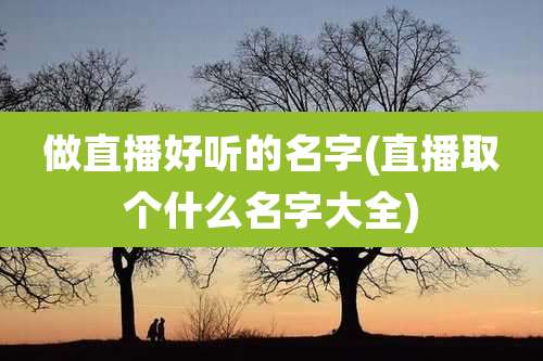 做直播好听的名字(直播取个什么名字大全)