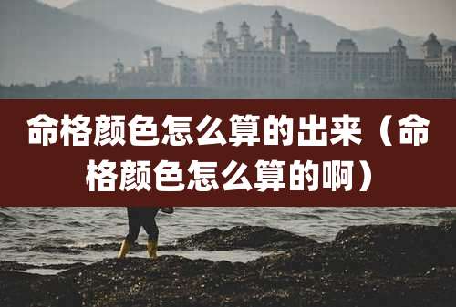 命格颜色怎么算的出来(命格颜色怎么算的啊)