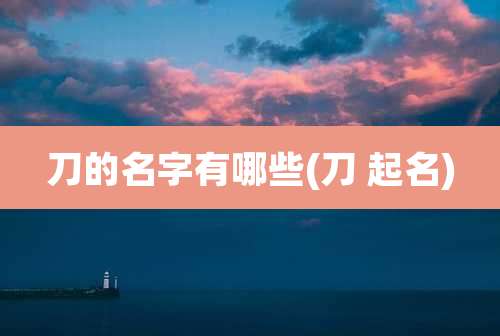 刀的名字有哪些(刀 起名)