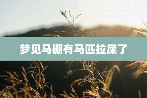 梦见马棚有马匹拉屎了