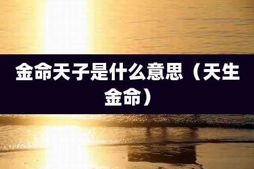 金命天子是什么意思(天生金命)