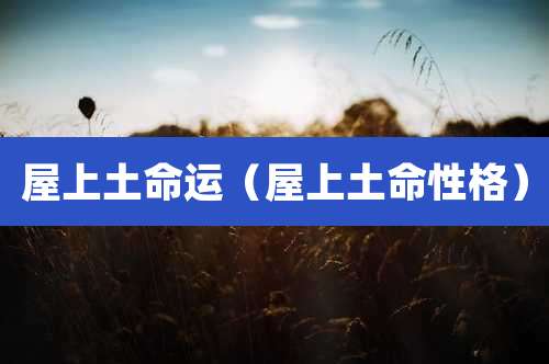 屋上土命运（屋上土命性格）