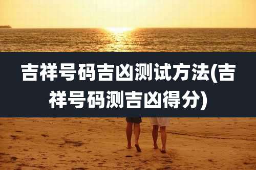 吉祥号码吉凶测试方法(吉祥号码测吉凶得分)