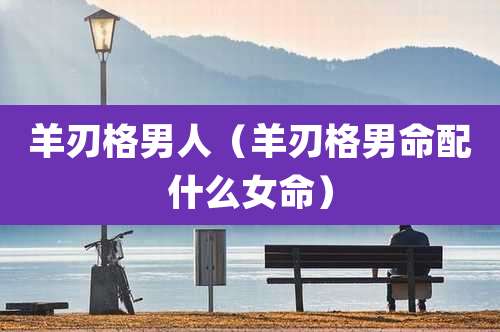 羊刃格男人(羊刃格男命配什么女命)