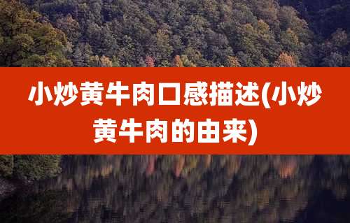 小炒黄牛肉口感描述(小炒黄牛肉的由来)