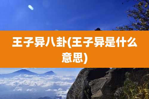 王子异八卦(王子异是什么意思)