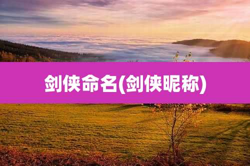 剑侠命名(剑侠昵称)