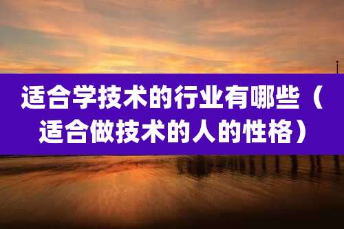 适合学技术的行业有哪些(适合做技术的人的性格)