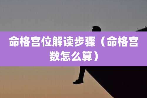 命格宫位解读步骤(命格宫数怎么算)