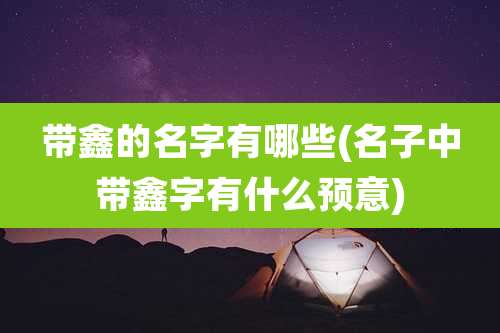 带鑫的名字有哪些(名子中带鑫字有什么预意)