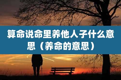 算命说命里养他人子什么意思（养命的意思）
