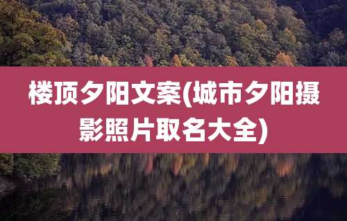 楼顶夕阳文案(城市夕阳摄影照片取名大全)