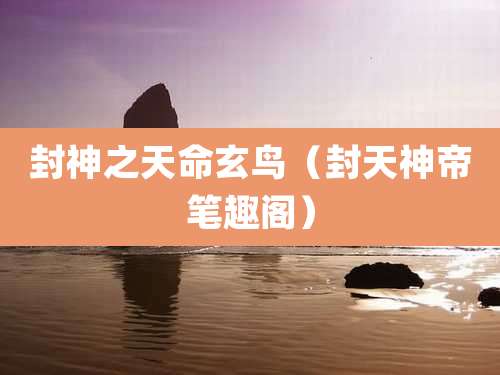 封神之天命玄鸟(封天神帝笔趣阁)