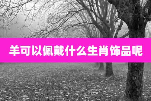 羊可以佩戴什么生肖饰品呢