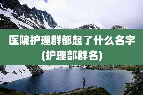 医院护理群都起了什么名字(护理部群名)