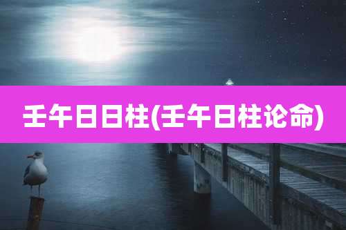 壬午日日柱(壬午日柱论命)