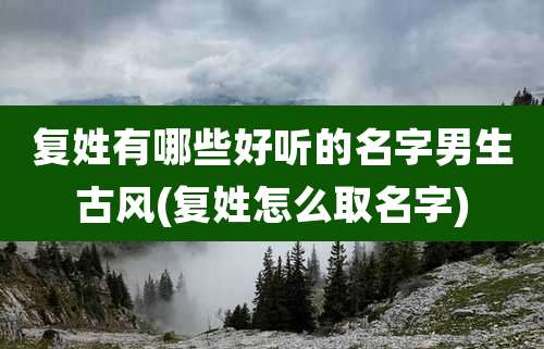 复姓有哪些好听的名字男生古风(复姓怎么取名字)