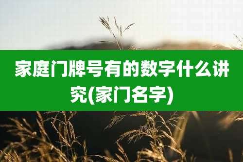 家庭门牌号有的数字什么讲究(家门名字)