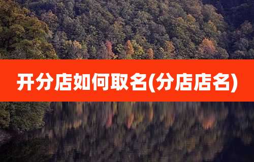 开分店如何取名(分店店名)