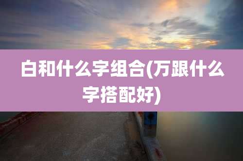 白和什么字组合(万跟什么字搭配好)