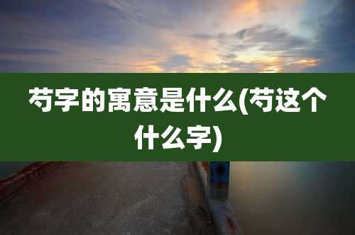 芍字的寓意是什么(芍这个什么字)