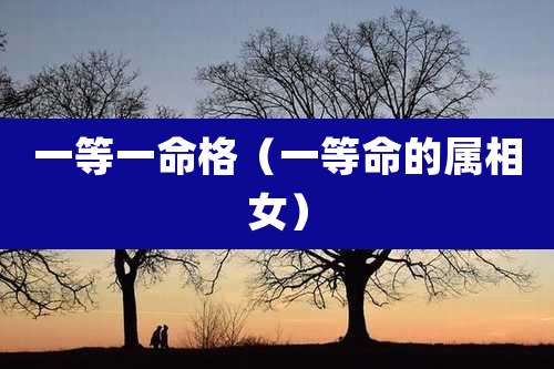 一等一命格（一等命的属相女）