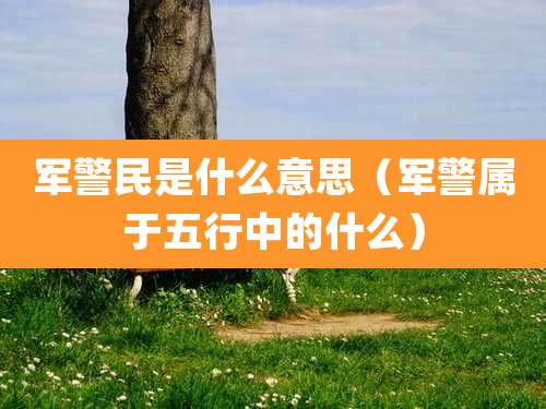 军警民是什么意思（军警属于五行中的什么）