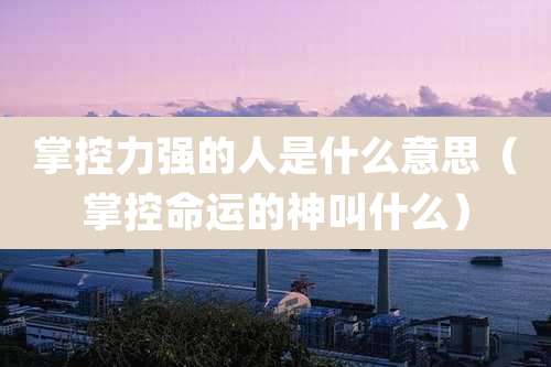 掌控力强的人是什么意思(掌控命运的神叫什么)