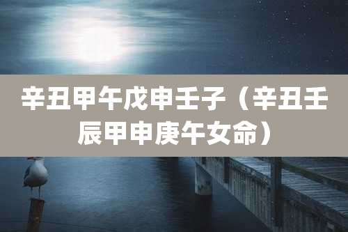 辛丑甲午戊申壬子(辛丑壬辰甲申庚午女命)