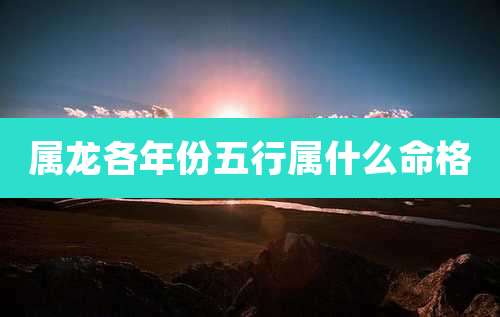 属龙各年份五行属什么命格