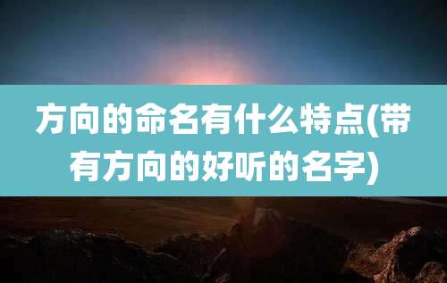 方向的命名有什么特点(带有方向的好听的名字)