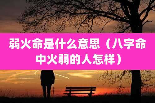 弱火命是什么意思(八字命中火弱的人怎样)