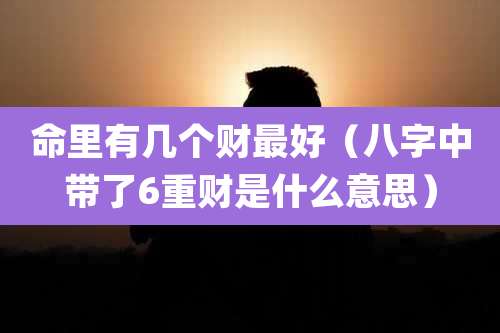 命里有几个财最好（八字中带了6重财是什么意思）