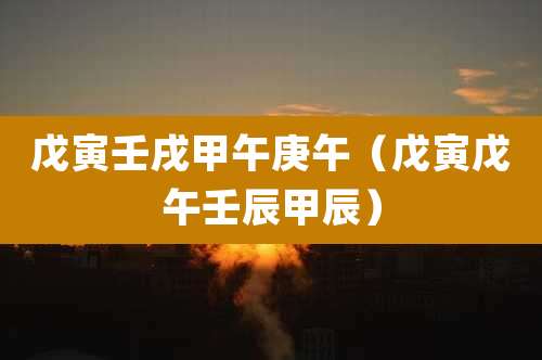 戊寅壬戌甲午庚午（戊寅戊午壬辰甲辰）