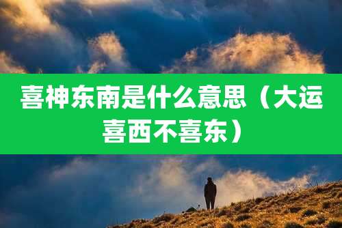 喜神东南是什么意思(大运喜西不喜东)