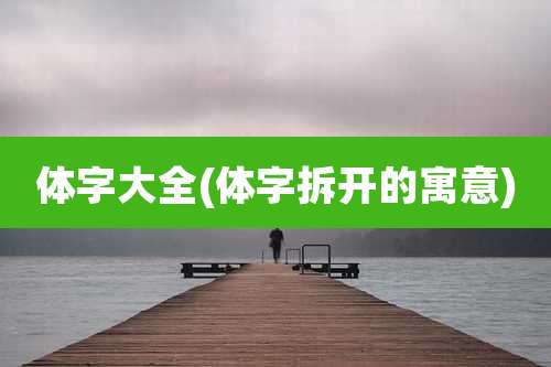 体字大全(体字拆开的寓意)