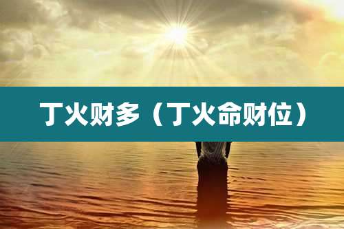 丁火财多(丁火命财位)