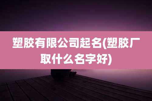 塑胶有限公司起名(塑胶厂取什么名字好)