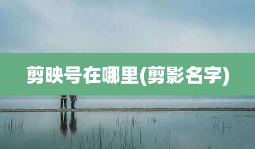 剪映号在哪里(剪影名字)