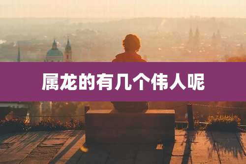 属龙的有几个伟人呢