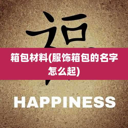 箱包材料(服饰箱包的名字怎么起)