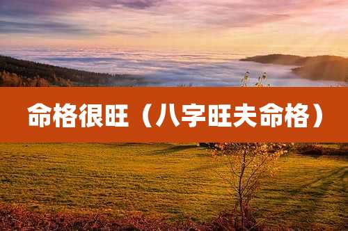 命格很旺（八字旺夫命格）