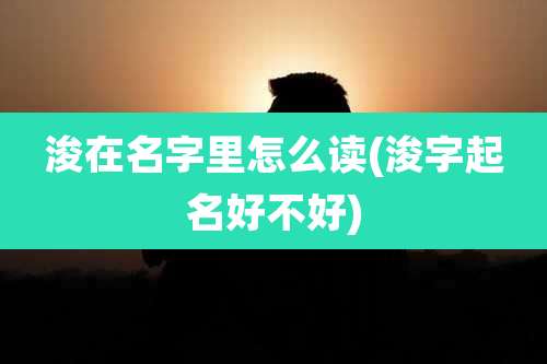 浚在名字里怎么读(浚字起名好不好)