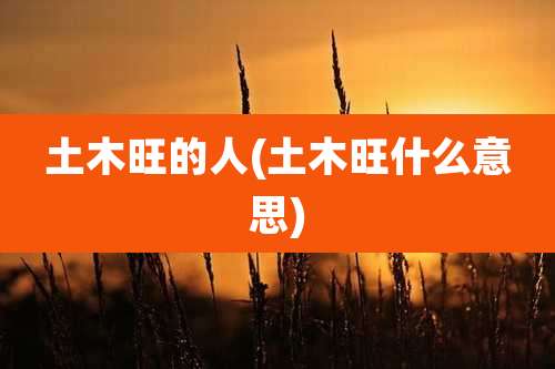土木旺的人(土木旺什么意思)