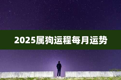 2025属狗运程每月运势