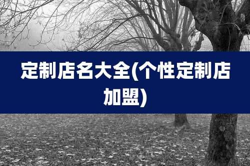 定制店名大全(个性定制店加盟)